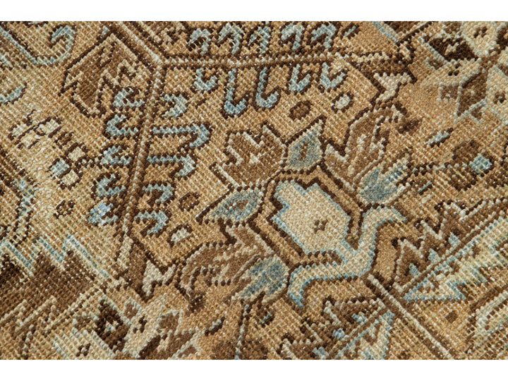 Antique Heriz Wool Runner 4 X 10
