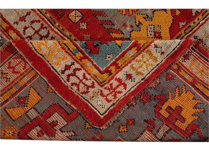 Late 19th Century Antique Oversize Oushak Wool Rug 12' x 15'