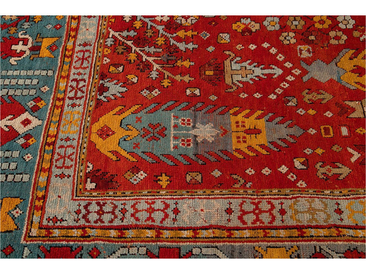 Late 19th Century Antique Oversize Oushak Wool Rug 12' x 15'