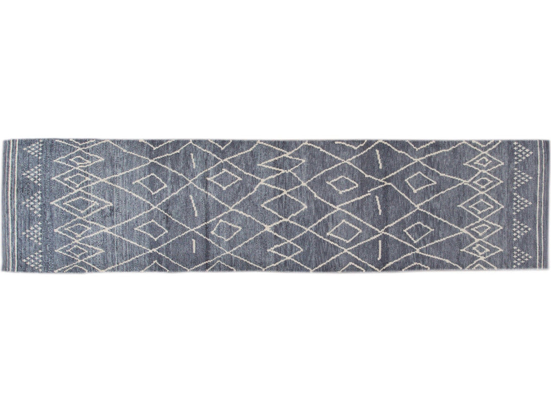 Modern Moroccan Wool Runner 3 X 13