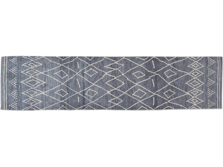 Modern Moroccan Wool Runner 3 X 13