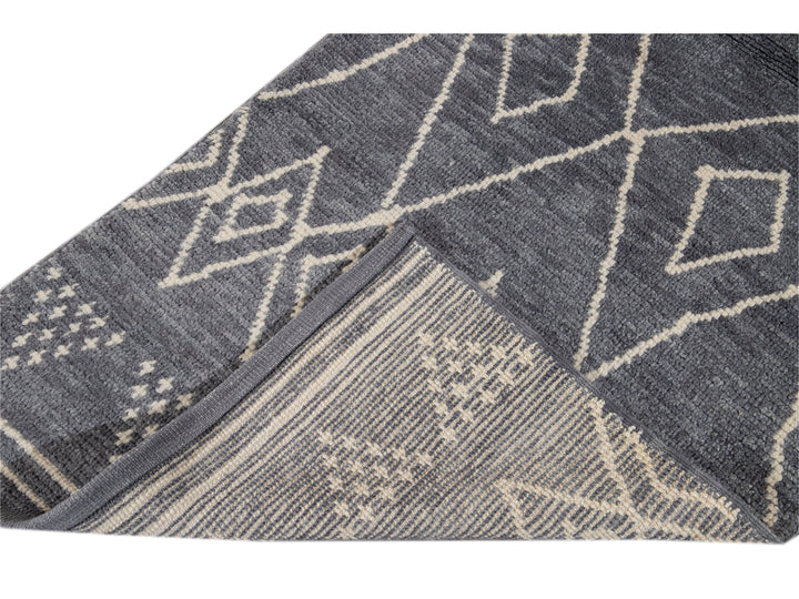 Modern Moroccan Wool Runner 3 X 13