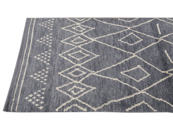 Modern Moroccan Wool Runner 3 X 13