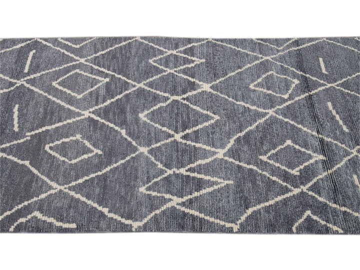 Modern Moroccan Wool Runner 3 X 13