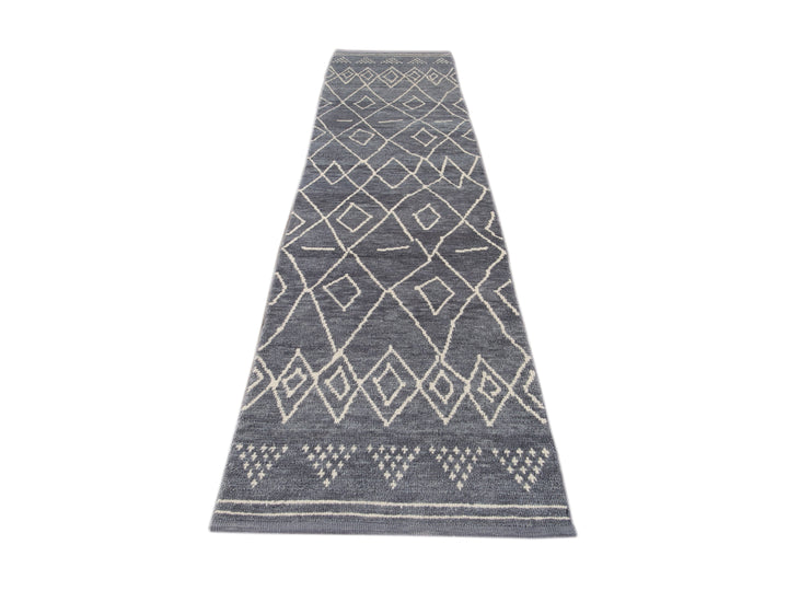 Modern Moroccan Wool Runner 3 X 13