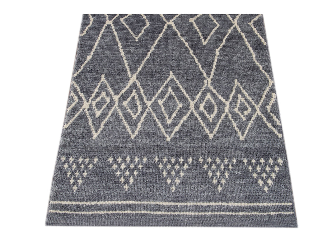 Modern Moroccan Wool Runner 3 X 13