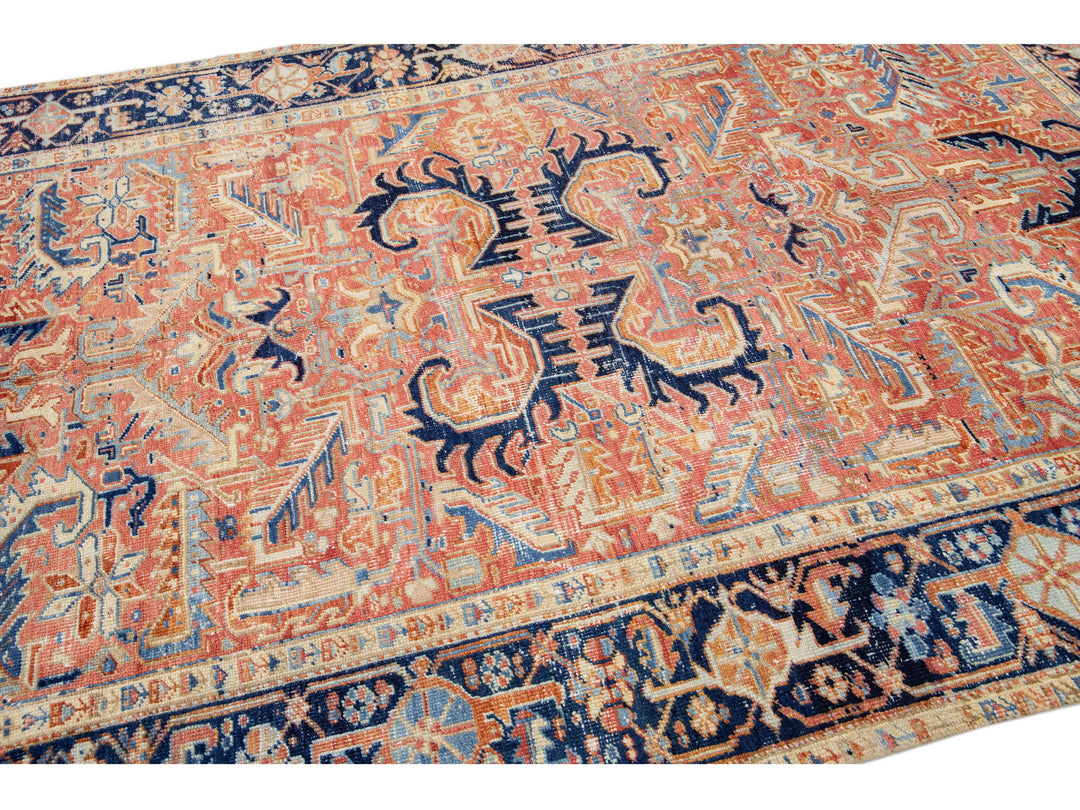 Antique Heriz Wool Rug 7 X 10