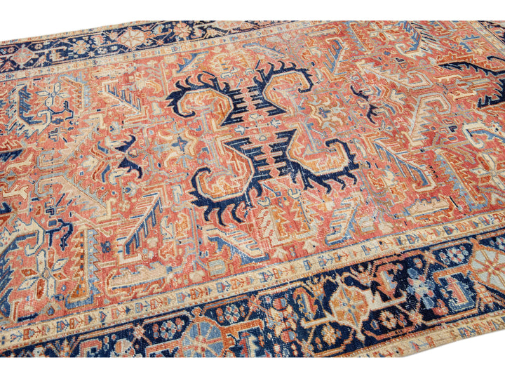 Antique Heriz Wool Rug 7 X 10