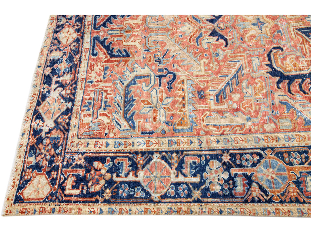 Antique Heriz Wool Rug 7 X 10