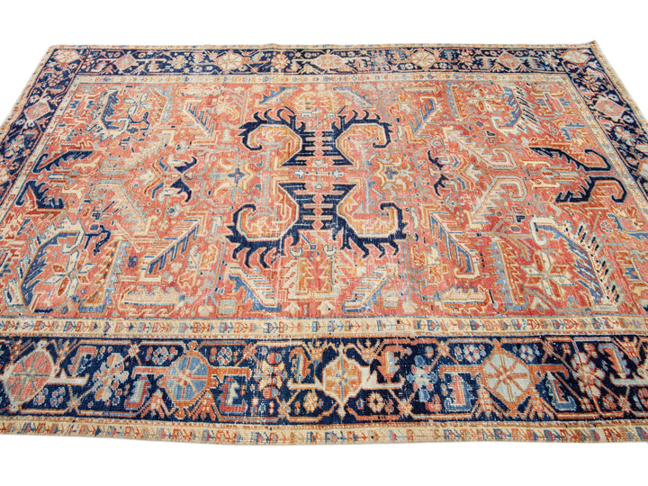 Antique Heriz Wool Rug 7 X 10