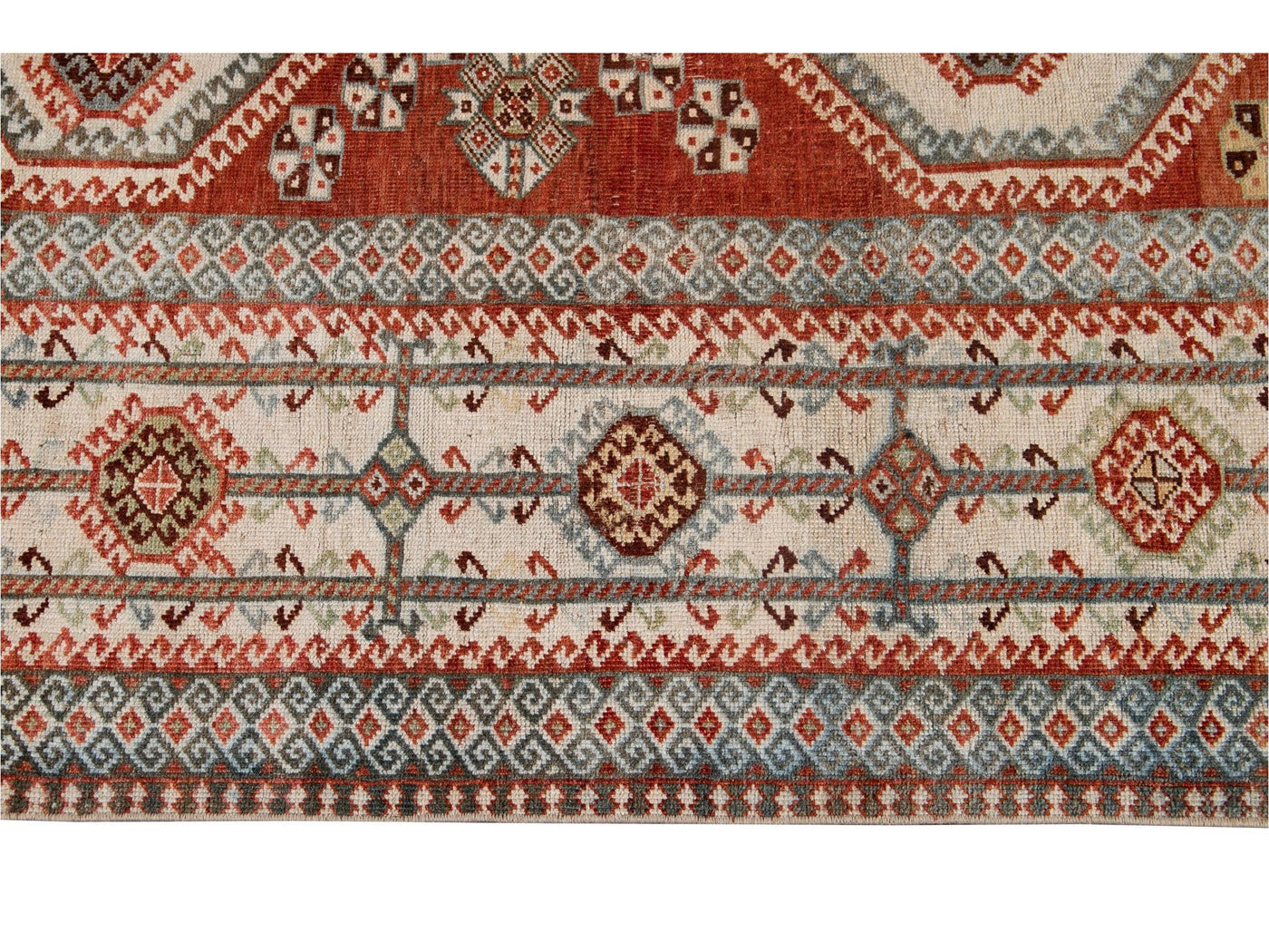Antique Afshar Wool Rug  7' X 11'