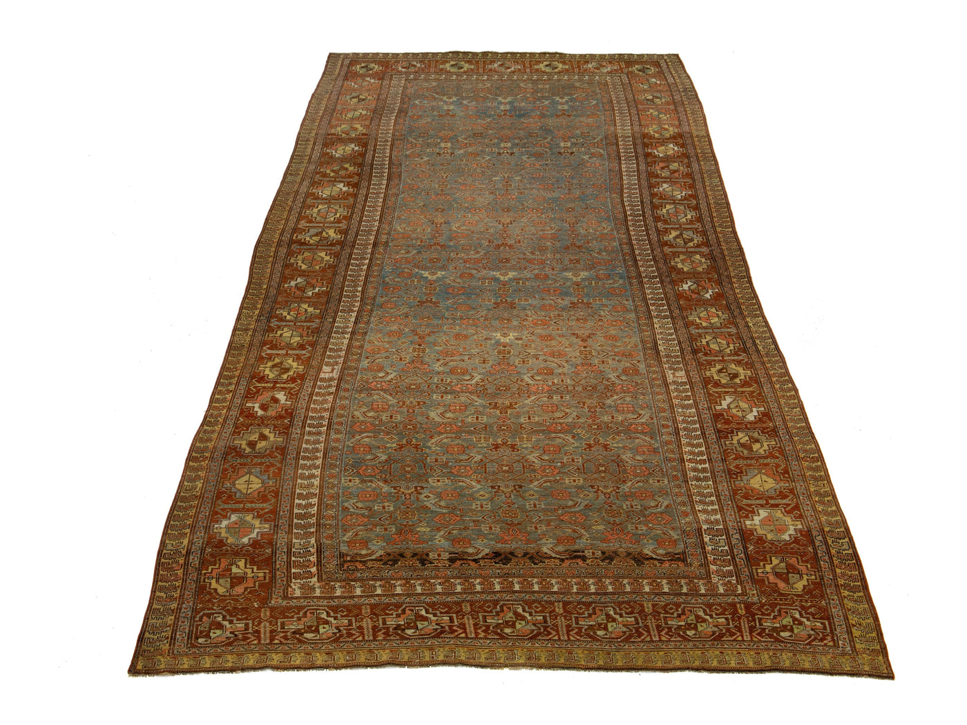 Antique Bidjar Wool Runner 7 X 18