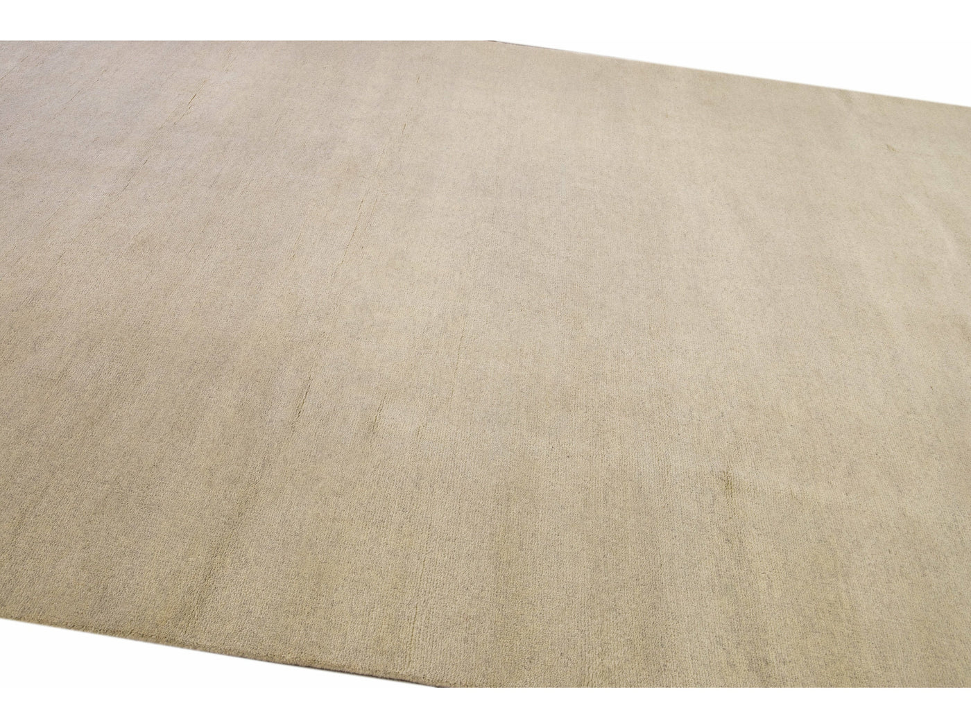 Modern Moroccan Style Handmade Solid Beige Wool Rug