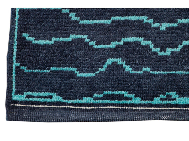 Modern Moroccan Style Wool Runner 3 X 14