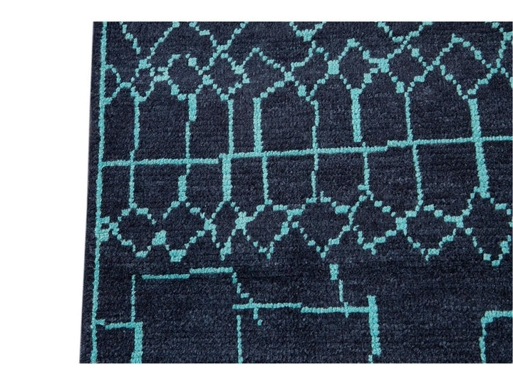Modern Moroccan Style Wool Runner 3 X 14