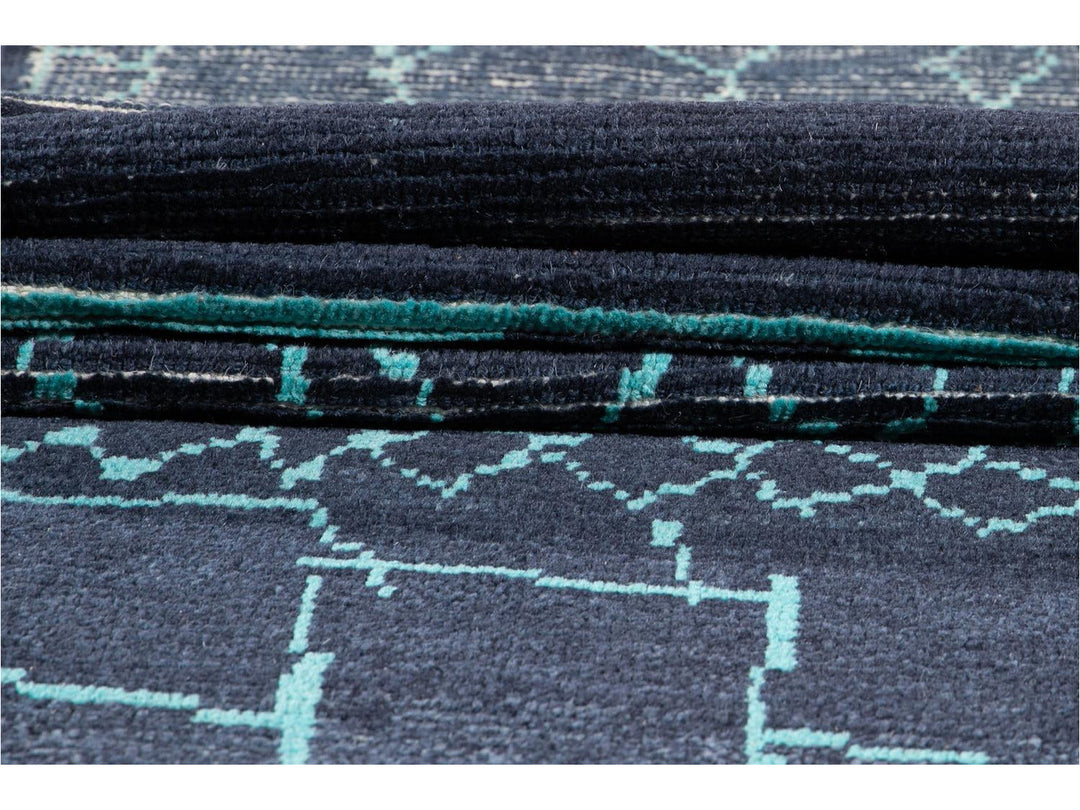 Modern Moroccan Style Wool Runner 3 X 14