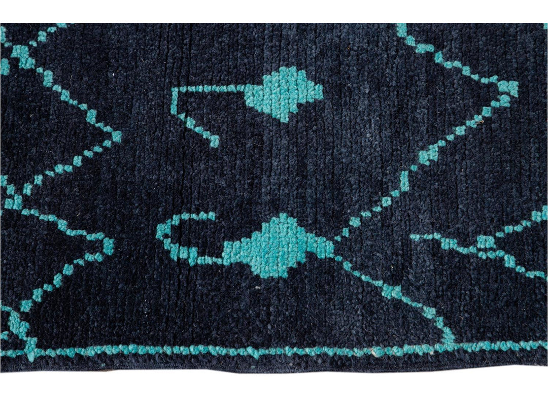 Modern Moroccan Style Wool Runner 3 X 14