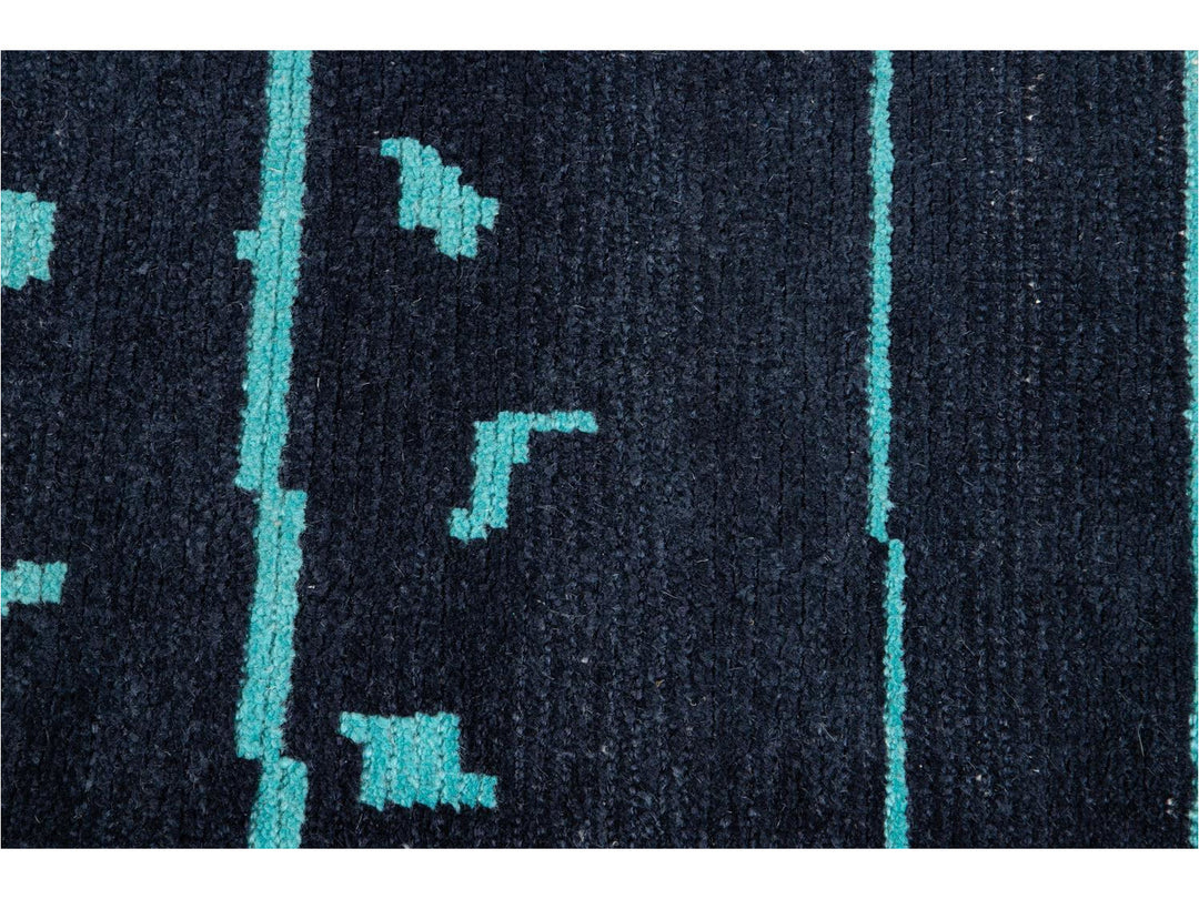 Modern Moroccan Style Wool Runner 3 X 14