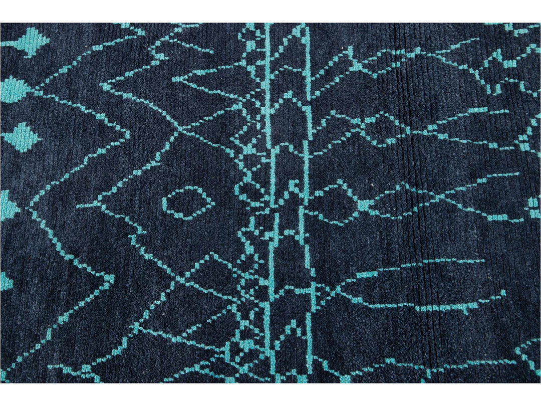 Modern Moroccan Style Wool Runner 3 X 14