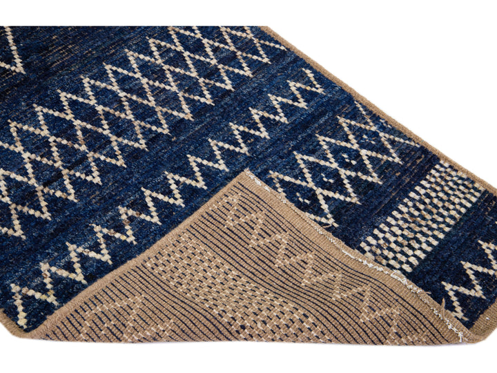 Modern Moroccan Wool Runner 3 X 10