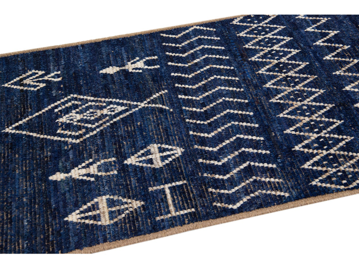 Modern Moroccan Wool Runner 3 X 10