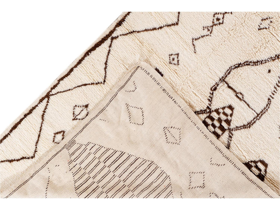 Vintage Moroccan-Style Wool Rug 4 X 8