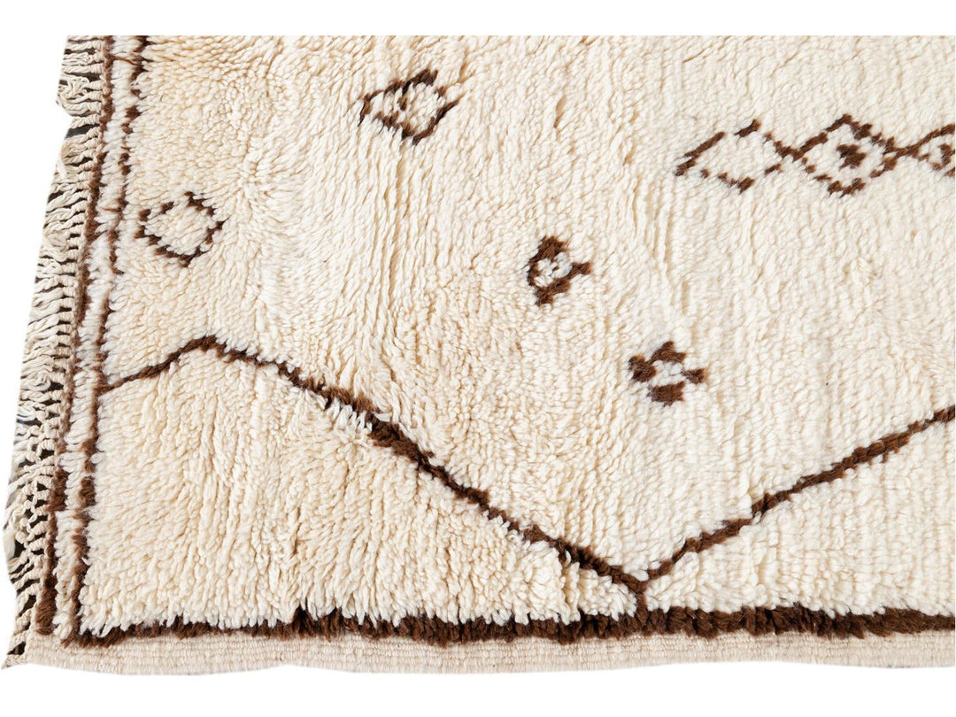 Vintage Moroccan-Style Wool Rug 4 X 8