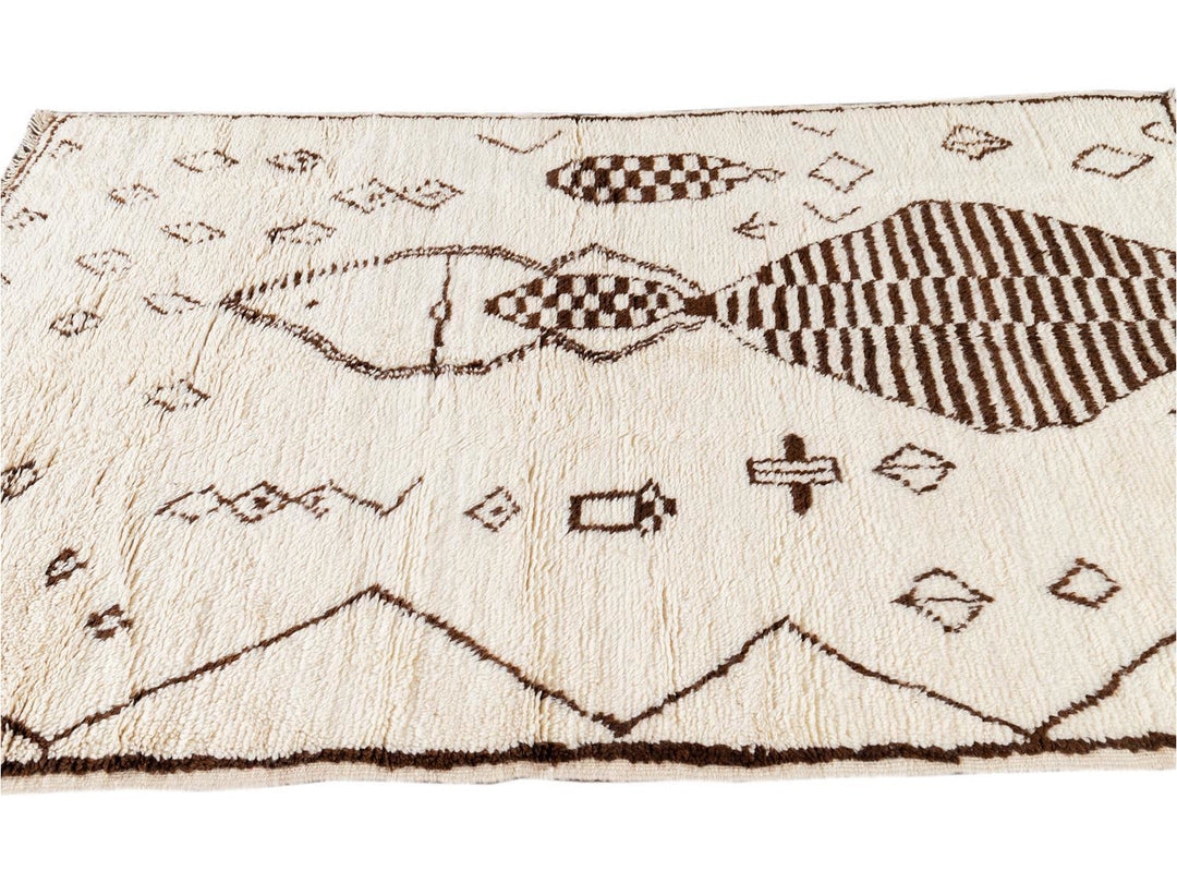 Vintage Moroccan-Style Wool Rug 4 X 8