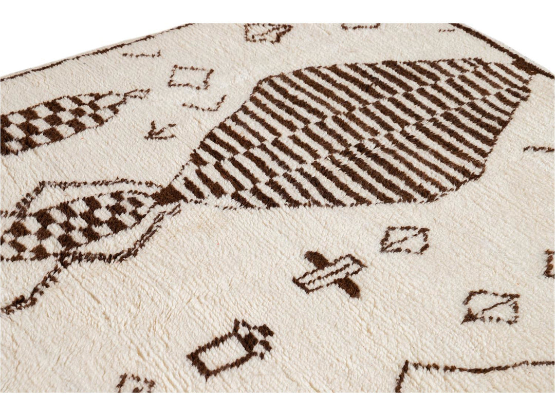 Vintage Moroccan-Style Wool Rug 4 X 8