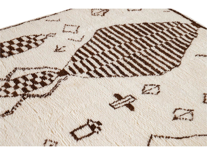 Vintage Moroccan-Style Wool Rug 4 X 8