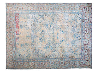 Antique Tabriz Wool Rug 10 X 12