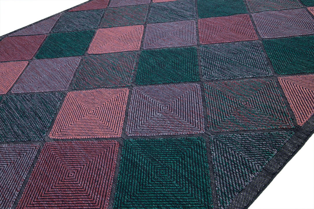 Modern Swedish Wool Rug 9 X 12