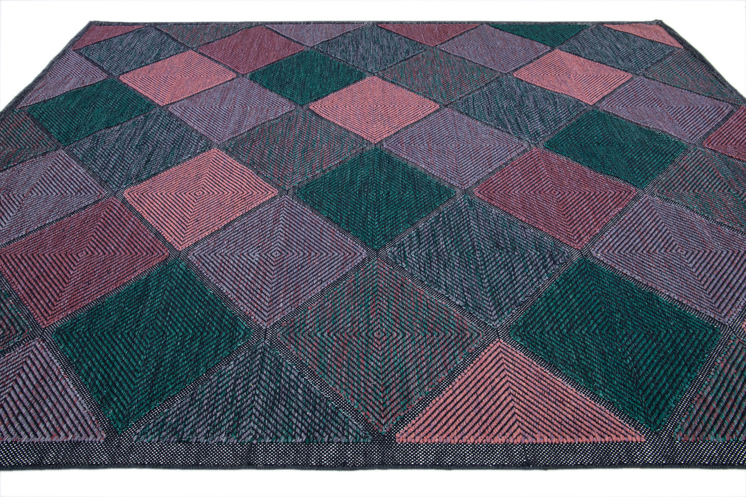 Modern Swedish Wool Rug 9 X 12