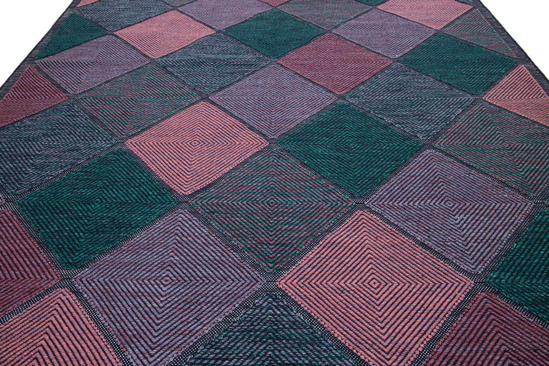 Modern Swedish Wool Rug 9 X 12