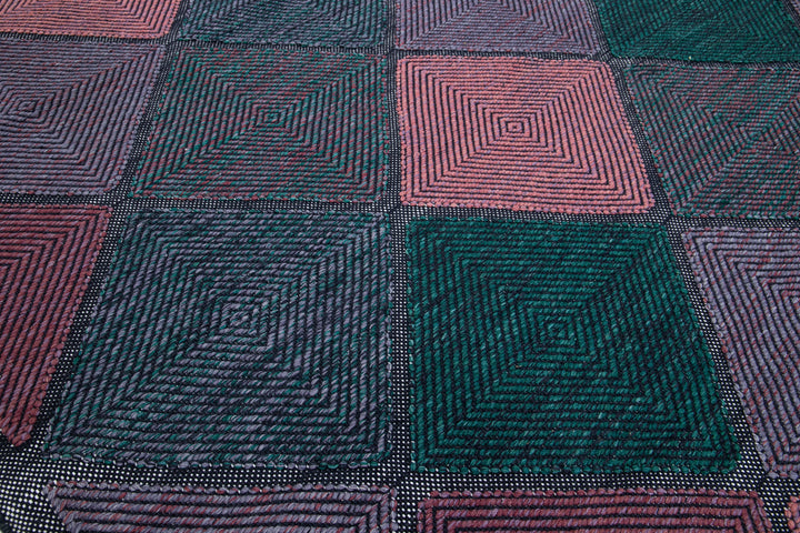 Modern Swedish Wool Rug 9 X 12