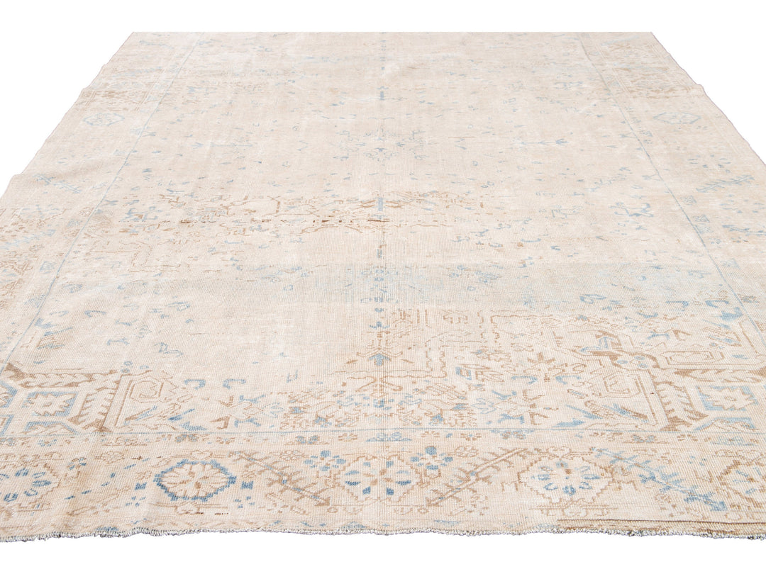 Antique Heriz Persian Wool Rug 9 X 13
