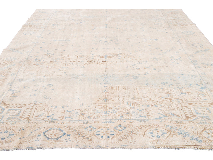 Antique Heriz Persian Wool Rug 9 X 13