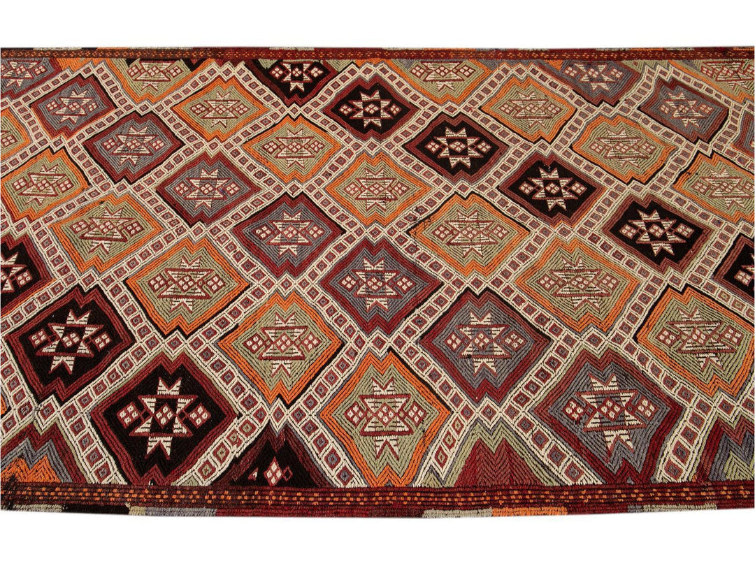 Mid-20th Century Vintage Sumakh Wool Runner Rug 5 X 11