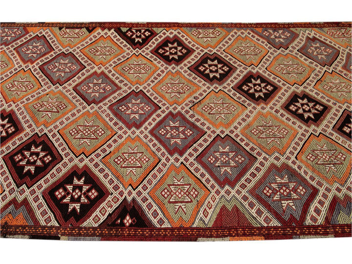 Mid-20th Century Vintage Sumakh Wool Runner Rug 5 X 11