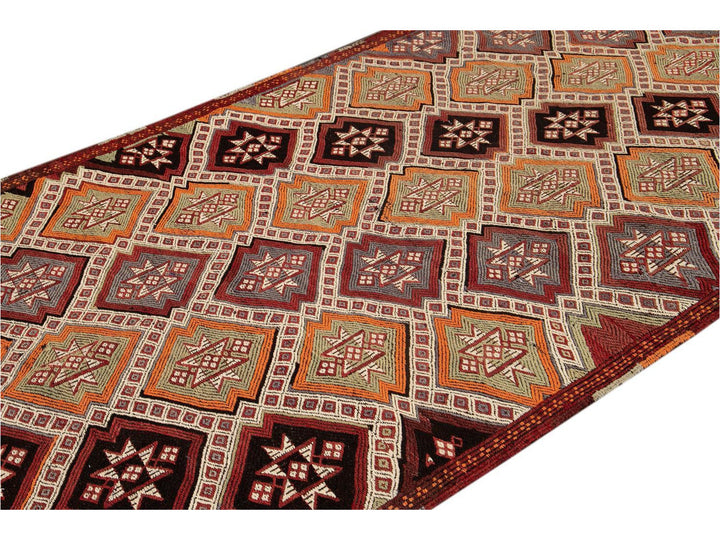 Mid-20th Century Vintage Sumakh Wool Runner Rug 5 X 11
