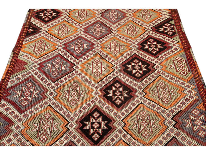 Mid-20th Century Vintage Sumakh Wool Runner Rug 5 X 11