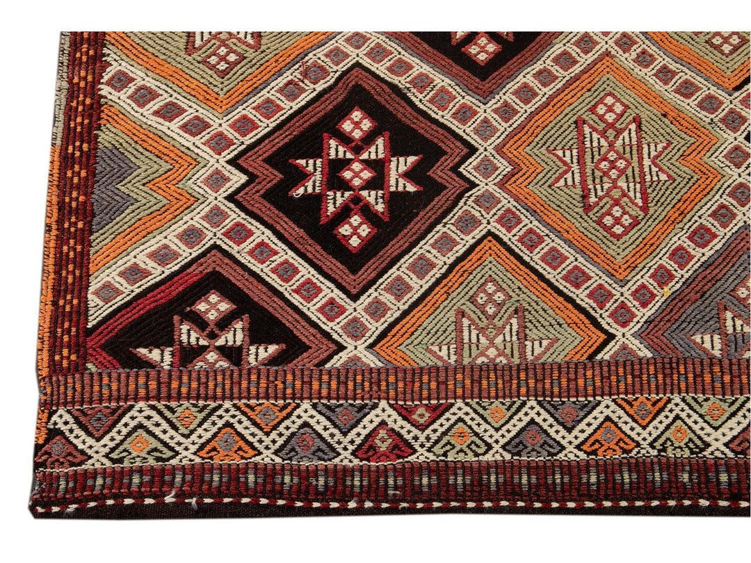 Mid-20th Century Vintage Sumakh Wool Runner Rug 5 X 11