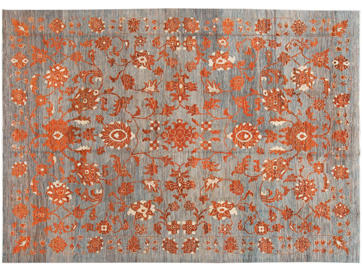 Modern Oushak Wool Rug 12 X 17