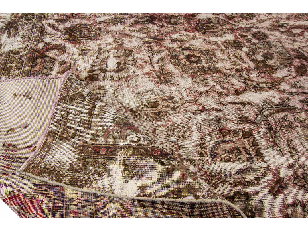 Vintage Distressed Wool Rug 11 X 16