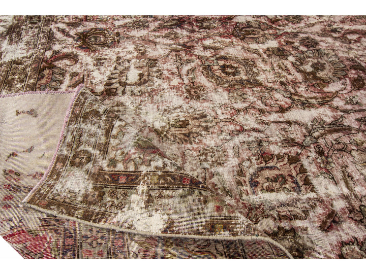 Vintage Distressed Wool Rug 11 X 16