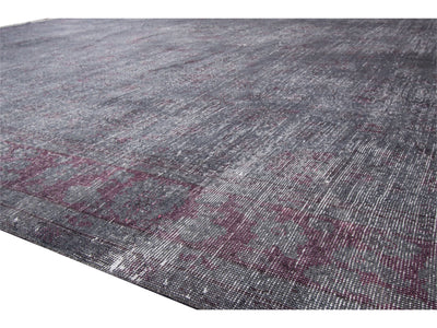 Antique Overdyed Wool Rug 12 X 26