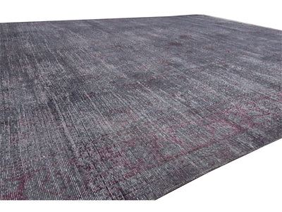Antique Overdyed Wool Rug 12 X 26