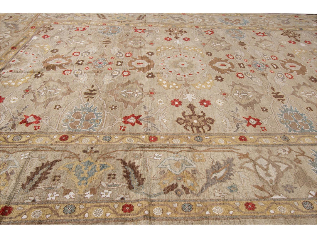 Contemporary Sultanabad Wool Rug 12 X 18