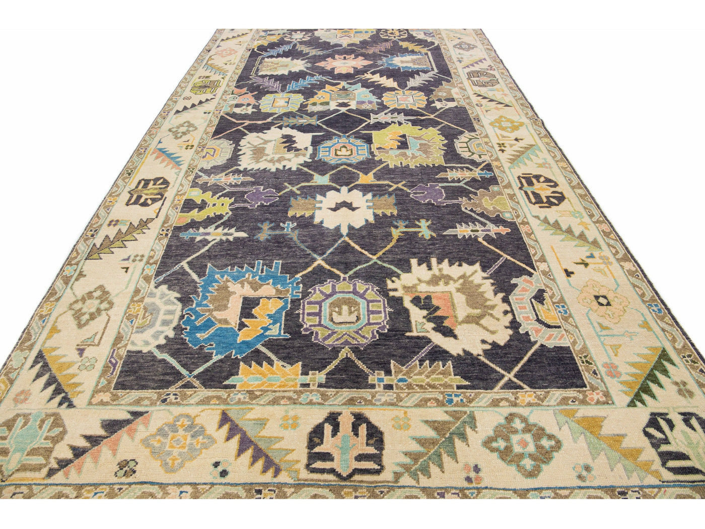 Modern Oushak Wool Rug 8 X 16