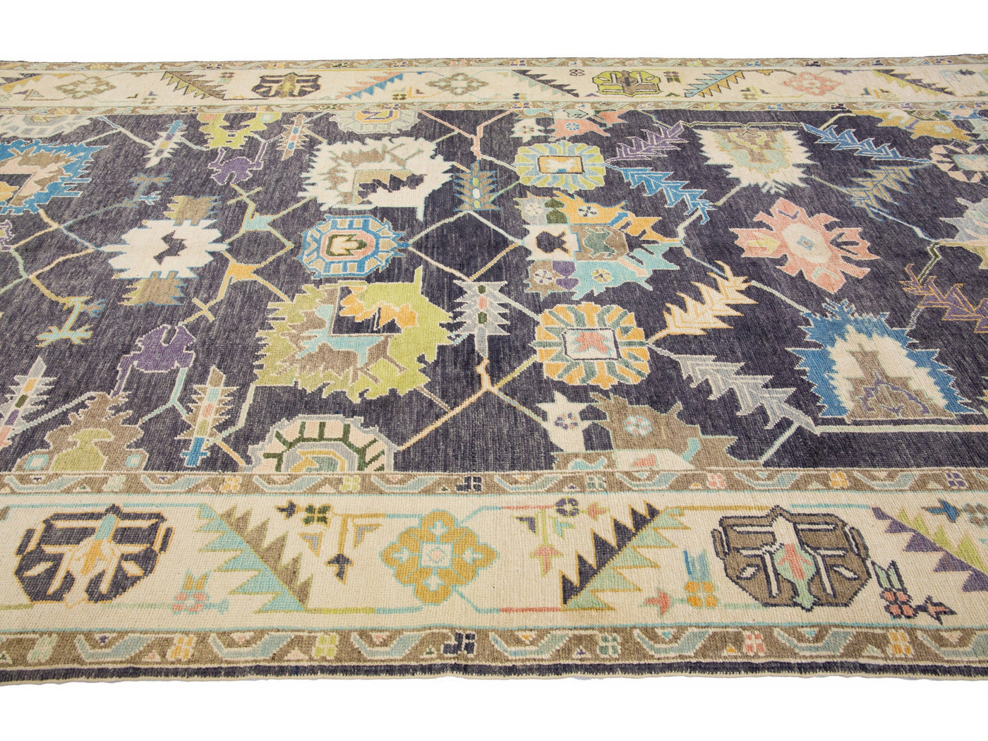 Modern Oushak Wool Rug 8 X 16